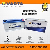[ Installation Provided ] DIN100L | DIN100  Varta Blue Dynamic MF - 100 AH - Car Battery Bateri Kere