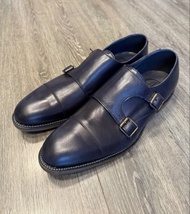 Berwick Alden Goodyear welt Blue Leather 英製 Double Monk Strap 手工 皮鞋 Shoes