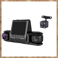 [K U Y G] 1 Set Black 3 Camera Lens Car DVR HD 1080P Dash Camera IR Night Vision 3-Channel Dash Cam 