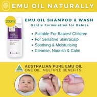 Emu Tracks Emu Oil Shampoo & Wash 200ml. Formulated for Sensitive & Irritated Skin.