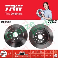 (2pc) TRW Disc Brake Rotor Rear for DF4509 Toyota Soarer UZZ40 Aristo UZZ40 JZS161 Altezza SXE10 5 H
