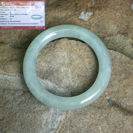 กำไลหยกพม่าแท้ สีเขียวเข้มสวย (Green Jadeite)หนัก 76.28 กะรัต ขนาด 80.60 x 80.73 x 11.93 มิล หยกแท้จากประเทศพม่า