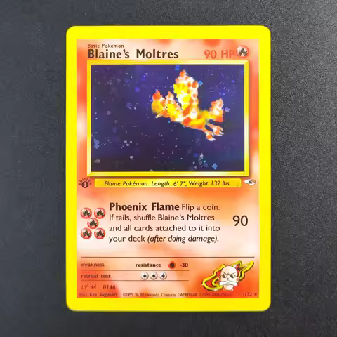DIY Pokemon TCG Pocket Card 1999 P.M FOSSIL Blaines Moltres 1 Super Rare Collectibles Card Single Cl