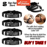Bible Verse Religious Inspirational Bible Quote Bracelet Unisex Stainless Steel Bible Verse Religiou