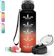 Grsta Water Bottle, 1 5 Litre, Leak-Proof, Water Bottle with Straw, with Time Marking and Lacing, Se