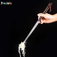 [Predolo] 1 Pair of Chopsticks for Cooking, Non-slip, with Wooden Handle, Stainless Steel, for Fryin