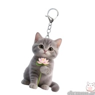 ELEGA Cats Keychain Cute Cats Keychains Judo Kittens Keyring 2D Flat AcrylicCharm Funny Keychain for