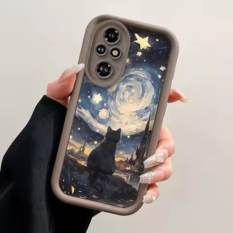 200 Starry cat New Sky Eye Phone Case For Honor 200 200Lite 200Pro 50 50SE 90 X40 9XPro X8B X6B X6A 