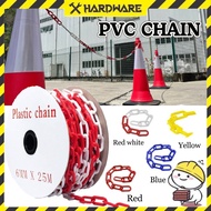 MARKSMAN SAFETY PVC PLASTIC CHAIN YELLOW RED WHITE BLUE/BARRICADE PVC LINK CHAIN GATE/RANTAI PAGAR K