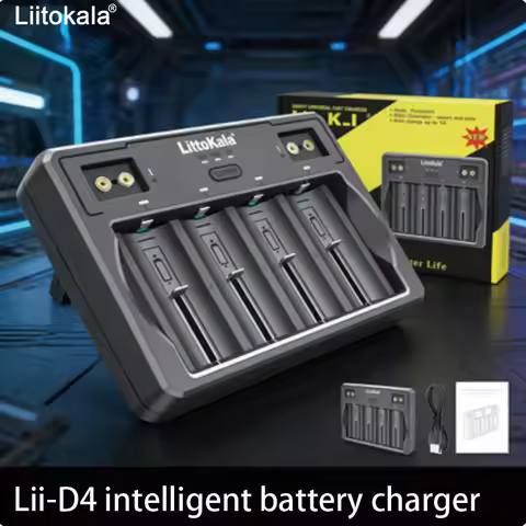 LiitoKala Smart Battery Charger Lii-D4 for 9V 26650 18650 21700 18500 26700 16340 22650 AA AAA C SC 