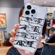 Four Corners Shock-resistant All-Inclusive TPU Phone Case Shock-resistant Demon Slayer Comic Eyes Co