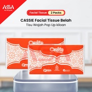 2-Pack Package Split Pop-Up Facial Tissuecassie by the Kilo | 2 Ply | 100% Virgin Pulp | Dining Tabl