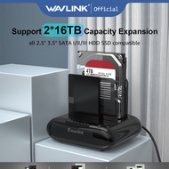 Wavlink Dual Bay External Hard Drive Docking Station USB 3.0 to SATA for 2.5 or 3.5in HDD SSD with O