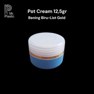 (Contents 25pcs) Clear-blue Cream Pot 12.5 grams Gold list Clear-blue Cream Pot Container with gold 
