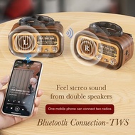 Retro Radio Speaker Bluetooth Solar Rechargeable Phone Holder USB Audio MP3 Music Player Antique Vintage Classical 收音机
