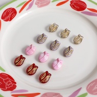 [Christmas diy] Imported Czech Glass Retro Time Glass Tulip Flower Beads DIY Handmade Hairpin Jewelr