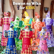 BALINTAWAK DRESS FOR KIDS ️ FILIPINIANA 4-IN-1 CHECKERED & FLORAL DESIGN PERFECT FOR BUWAN NG WIKA
