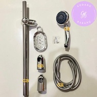 Stainless Steel Bath Pole Shower Set - Round Head Column Hand Shower