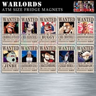 Warlords of the Sea | Shichibukai | One Piece Wanted Posters ATM Size Ref Magnets