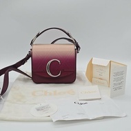 Chloe’ 蔻依 Mini C LOGO 莓果色 漸變色 手提包 斜背包 二用包
