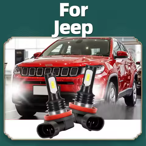 2Pcs LED Fog Light Bulb 6000K Lamp Canbus 12V For Jeep Cherokee KL 2014-2019 Compass 2011-2021 Grand