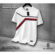 Seventy Eight Cool Adult Men's Distro T-Shirt Bandung Combed 24s Casual Comfortable Standard White