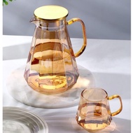 Golden Borosilicate Glass Water Bottle 2 Liter | High quality anti-heat shock gold glass bottle, cap