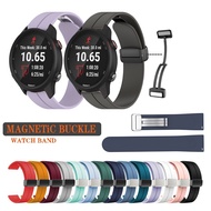 20mm Silicone Magnetic Buckle Folding Buckle Strap Band For Garmin Vivoactive 3 Music / Forerunner 645 245 55 158 / Venu Sq 2