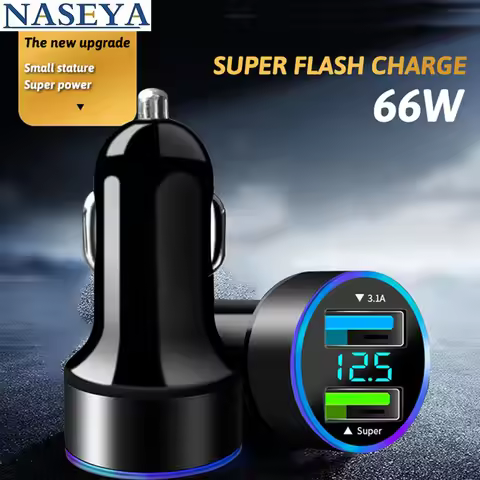 For Tesla Model 3 S X Y P100D 66W Car Charger Dual Port USB Type C Quick Charger Digital PPS QC PD 3