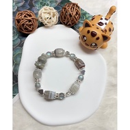 🐾 Botswana Agate & Labradorite - Labubu - Crystal Bracelet