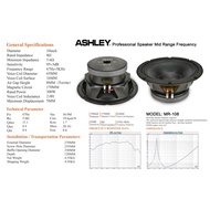 ASHLEY MR-108 10 inch MIDLE COMPONENT SPEAKER