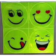 Reflective sticker with smiley face