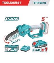 TOTAL เครื่องตัดแต่งกิ่งไม้ 5" 20V. (แบต+แท่นชาร์จ) #TGSLI20581