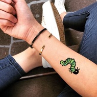 OhMyTat 毛蟲 Caterpillar 刺青圖案紋身貼紙 (2 張)