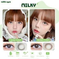 Milky ลายใหม่ ละมุน ไร้ขอบ สายธรรมชาติ สายหวาน น่ารัก คอนแทคเลนส์ Ilens กรองแสงUV ค่าน้ำ 60% นิ่มมาก