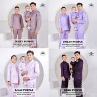 🔥 SET SEDONDON 🔥Pazze Baju Melayu Modern Slim Fit Satin Matte - Dusty Purple Violet Purple Lilac Pur