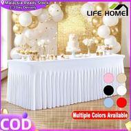 4FT 5FT 6FT Folding Table Elastic Skirting Rectangular Conference Table Cloth Cover Hotel Banquet We
