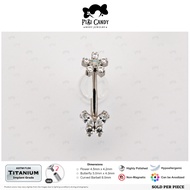FiBiCandy ICB0026 Ayumi 16G Astm F136 Implant Grade Titanium Earring Rook Butterfly Mini Flower