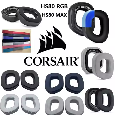 Ear Pads For CORSAIR HS80 RGB/HS80 MAX Headphones replacement earmuff ear pillow ear cushion headban