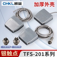 TFS-201 Foot Switch with Line Foot Pedal Switch Silver Dot Foot Switch Automatic Reset Control Switc