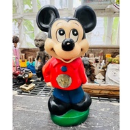 Vintage Work Mickey Mouse Piggy Bank Almost Big Feet Micky Year About 1960-70 Original Cover Accordi