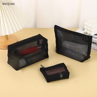 wei Mesh Cosmetic Bag Convenient Storage Bag Large Capacity Portable Travel Bag ie