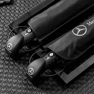 ร่มพับสามจุดสำหรับผู้ชาย Mercedes-Benz BMW Original Logo ร่มสำหรับธุรกิจ ร่มหนีบแบบอัตโนมัติ ร่มกันฝ