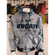 Ducati Denim Jacket Jacket Hooded Warm Loose Motorcycle Riding Men's Jacket