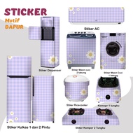 MESIN UNGU MATA Sticker Sticker Fridge Stove Washing Machine 1 2 Door Eye Tube Rice Cooker Dispenser Ac Purple motif Kitchen