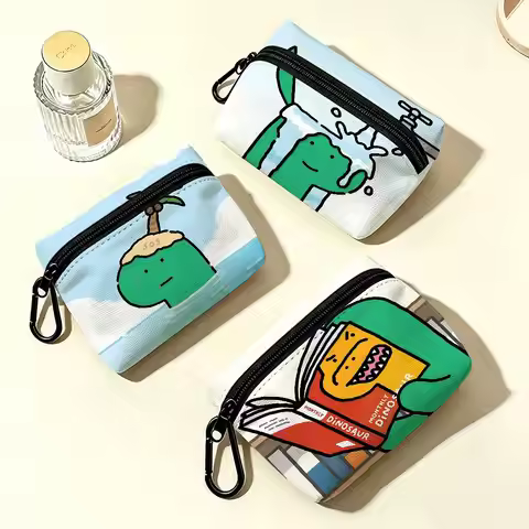 Cartoon J-Joguman S-Studio Portable Oxford Fabric Mini Wallet Carabiner Design Small Coin Bag For Ca