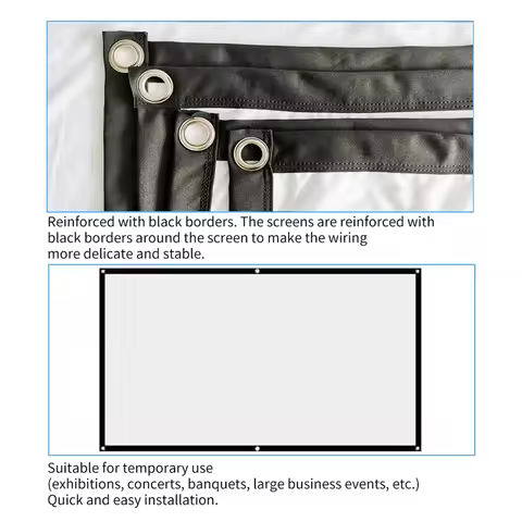 16:9 Projector screen Simple HD Display Screen Projector Curtain Set Household Bedroom Decoration Po