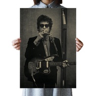 DLKKLB Nostalgic Ballad Singer Bob Dylan Poster Kraft Paper Cafe Retro Poster Decorative Painting 51