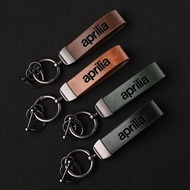 Car Luxury Genuine Leather Keychain Key Rings Custom Gift For Aprilia SR GT 200 RS125 RSV4 RS660 Tuo