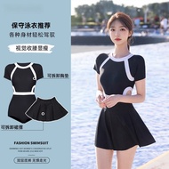 New Style Swimsuit Female Split Two-Piece Suit Fashion Color Matching Slimmer Look Flesh Covering Lo